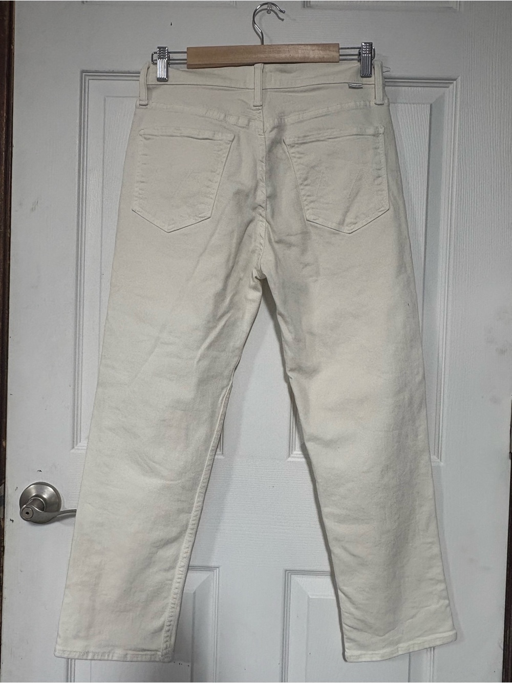 MOTHER High-Rise Straight Leg Jeans in White - Picture 4 of 8